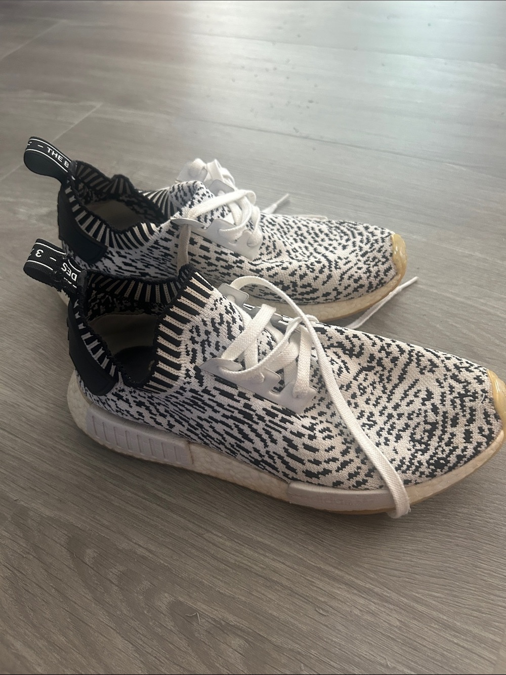 adidas Black & White Knit Athletic Sneakers